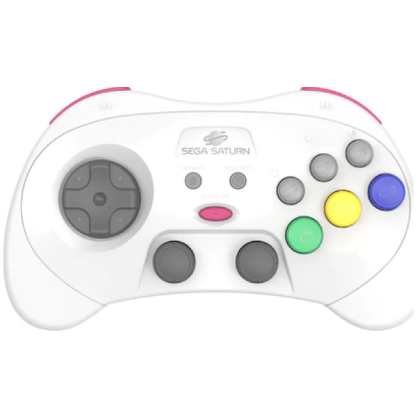 White 2.4 GHz Wireless Pro Analog Sega Saturn Controller for